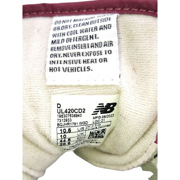 New Balance 420 Mens 10.5 Burgundy Suede Classic Retro Sneakers UL420CD2 (Flaw) - Picture 11 of 11